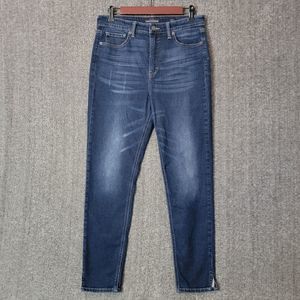 Lucky Brand Jeans Womens 10/30 Ankle Dark Blue Faded High Rise Bridgette Skinny
